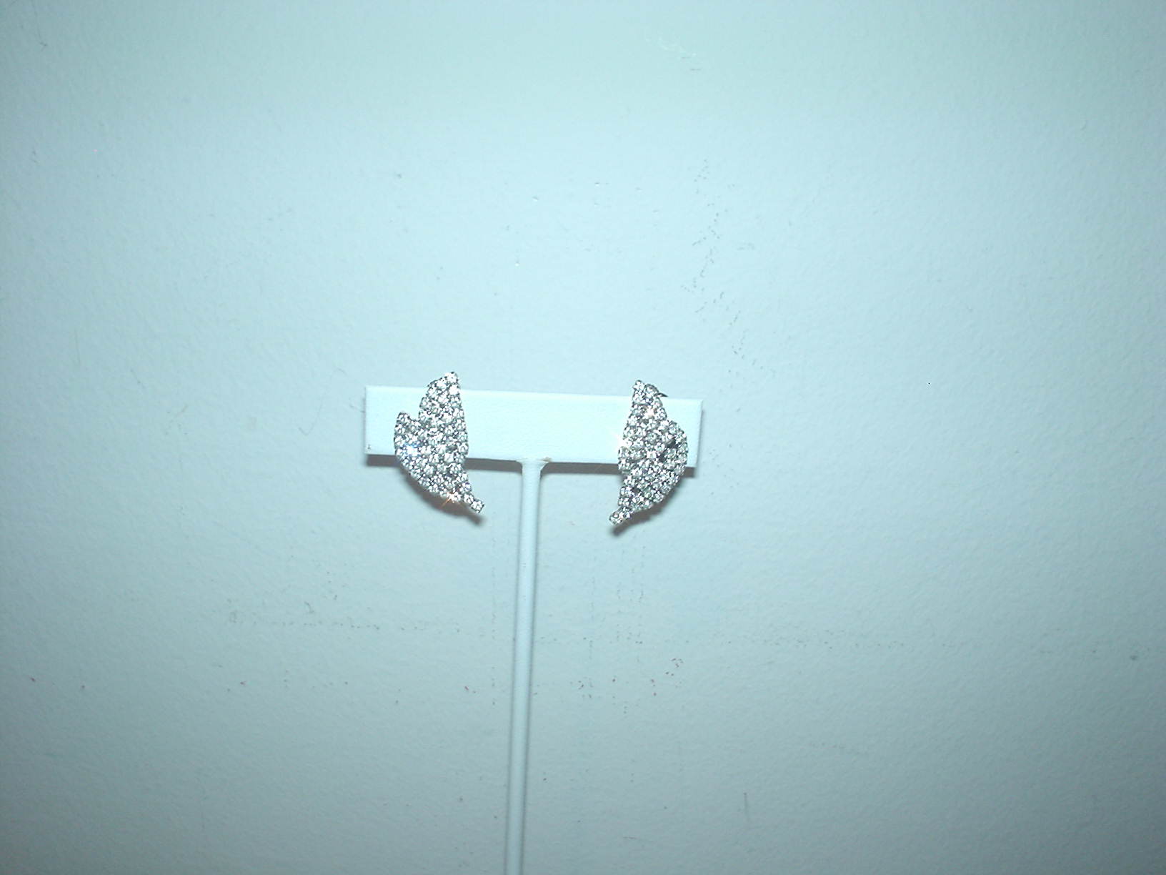 Les Bernard screwback clip rhinestone earrings